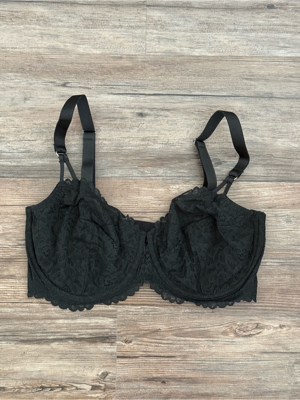 Auden Women’s Lace Unlined Balconette Bra Black 34DDD